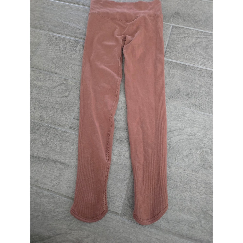 Gymshark Pause Seemless Leggings Clay Pink High Rise Women Small Crop Ribbed